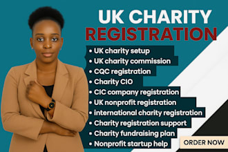 register UK charity commission, cio application, cic, cqc nonprofit setup