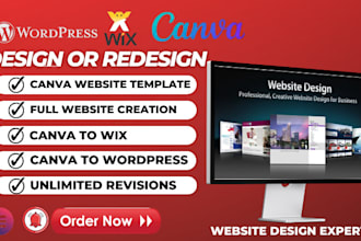 design canva website, redesign canva website, transfer canva to wix, wordpress