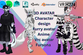 build a custom vrchat avatar 3d model furry avatar chibi avatar bean avatar nsfw