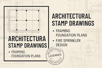 draw architectural stamp drawings framing foundation plans fire sprinkler design