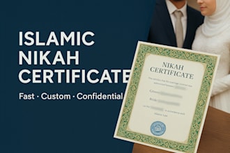 design legal and islamic nikah certificate on high standard