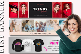 design attractive etsy banner, hero images, logo for your etsy shop