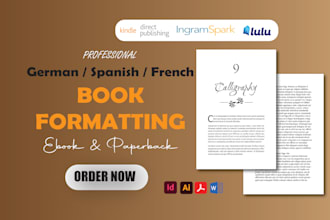 format, design german book, typset spanish french, italian manuscript formatting