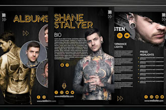 design a scrolling epk media kit press kit social kit for influencer musicians