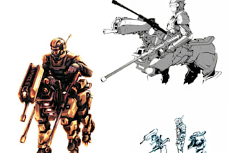 draw a custom character design or reference sheet