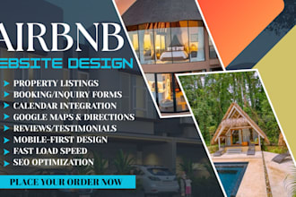 airbnb website design, vacation rental website, booking website for property
