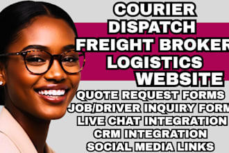 design courier truck dispatch freight broker logistics transport cargo website