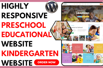 design kindergarten, childcare, daycare preschool educational website