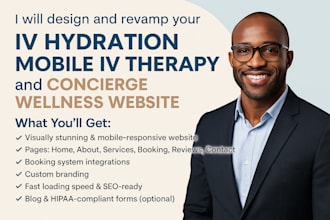 design and revamp your iv hydration mobile iv therapy concierge wellness website