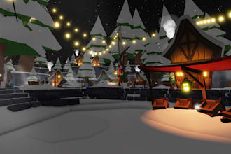 draw and develop realistic roblox map building terrain map 3d game asset blender