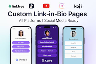 setup, design link in bio pages on linktree koji beacons bio site taplink luma