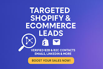 generate targeted shopify, ecommerce, and b2b leads for your store or brand