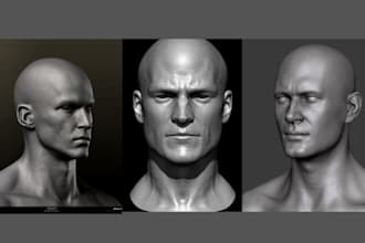 sculpt a custom 3d bust of your character or portrait with detailed realism