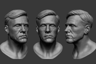 sculpt realistic 3d head 3d face 3d full model 3d printing 3d full body model