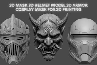 sculpt futuristic 3d mask 3d helmet model 3d armor cosplay mask for 3d printing