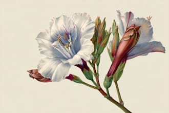 draw botanical illustration of flower illustration, plant illustration, and logo