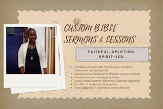 write a powerful bible sermon or sunday school lesson
