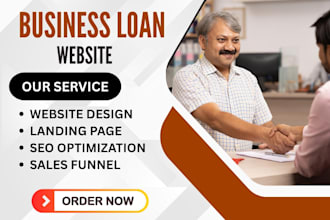 design business loan website and landing page