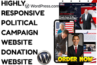 build political campaign website, donation, election website donation website