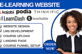 design elearning website and educational online course website using learndash
