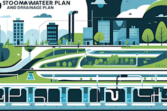 create stormwater management and drainage plan along with all the calculations