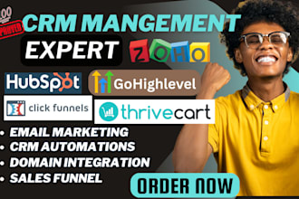build high sales funnels in zoho, gohighlevel, simvoly, thrivecart, kajabi,