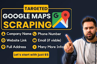 scrape google maps data for leads with company name phone email and more