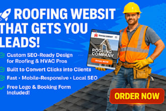 create roofing service website with quote and booking features