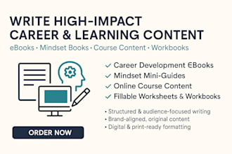 write your career development ebook online course content worksheet mindset book
