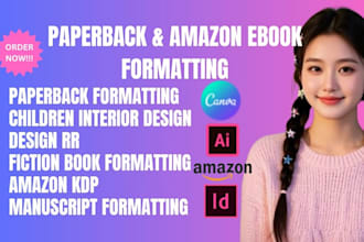 format design paperback manuscript  medical ebook fiction book for amazon kdp