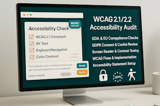 do full wcag audit, website accessibility, ada, eu guidelines, gdpr compliance
