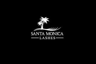 design beach sunset palm tree vibe logo