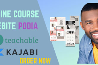 design a kajabi thinkific, teachable,podia course website with sales funnel