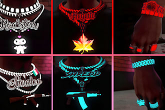 make stunning custom chain, jewelry for fivem qbcore, esx and gta v