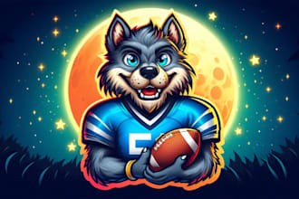 design amazing werewolf logo with free source file