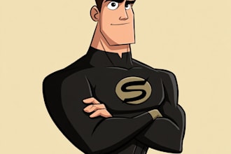 draw a superhero cartoon characters for you