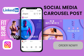 design editable canva template carousel for instagram linkedin social media post