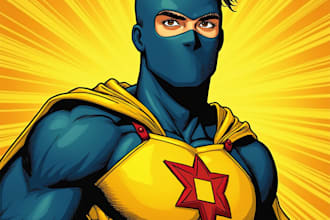 draw a superhero pop art portrait