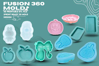 print ready 3d mold design, 3d printable stl file, fusion 360 mold, 3d cad model