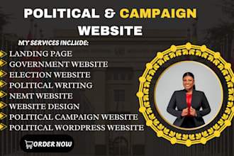 design political campaign website, donation website election or politics website