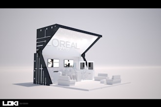 create a professional concept drawings of your events, kiosk and 3d stage design
