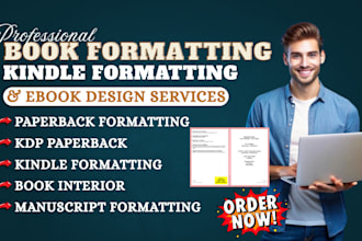 edit, format and typeset book manuscript, book interior for kdp kindle paperback