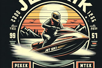 design high quality vintage jet ski logo with t shirt design