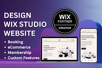 design wix studio website with booking, ecommerce, membership, custom features