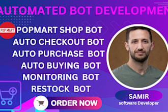 develop tiktok live buying bot, lazada bot, shoppe bot, popmart checkout bot