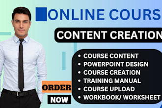 create online course content, course curriculum, ebook