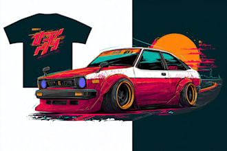 draw a vector illustration car for t shirt design