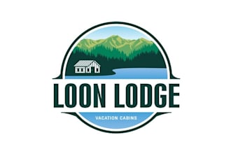design glamorous loon lodge vacation cabins logo
