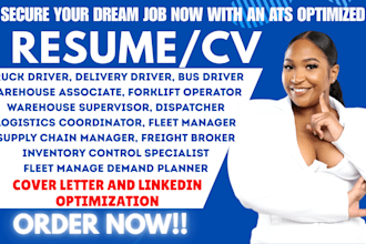 write truck driver, dispatcher forklift operator warehouse supervisor ats resume