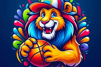 design high quality lion mascot logo with free source file